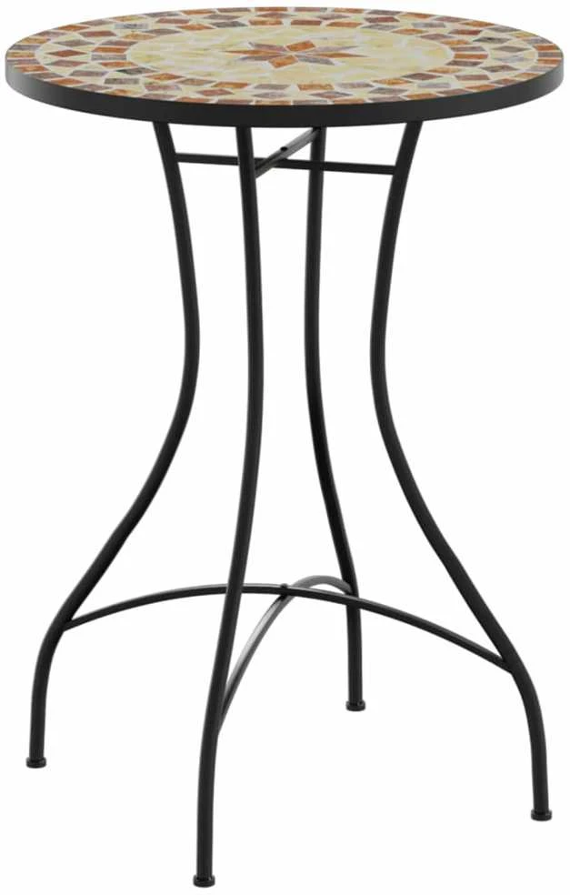 Mozaikinis bistro staliukas, terakota/baltas, 50x70cm, keramika