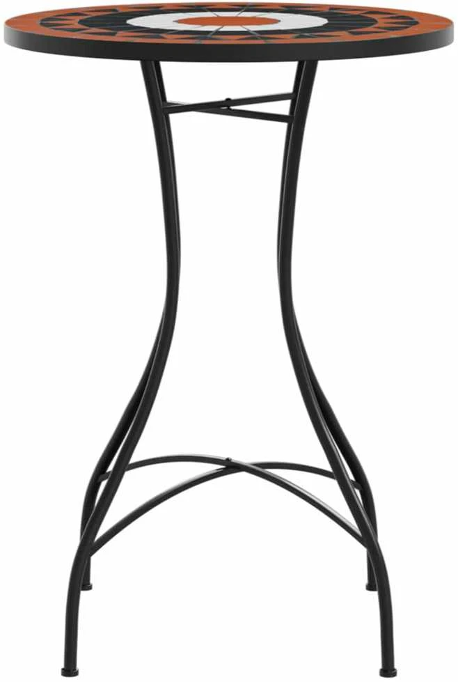 Mozaikinis bistro staliukas, terakota/baltas, 50x70cm, keramika