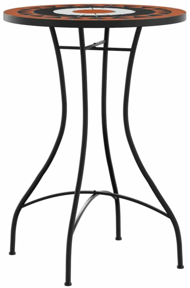 Mozaikinis bistro staliukas, terakota/baltas, 50x70cm, keramika