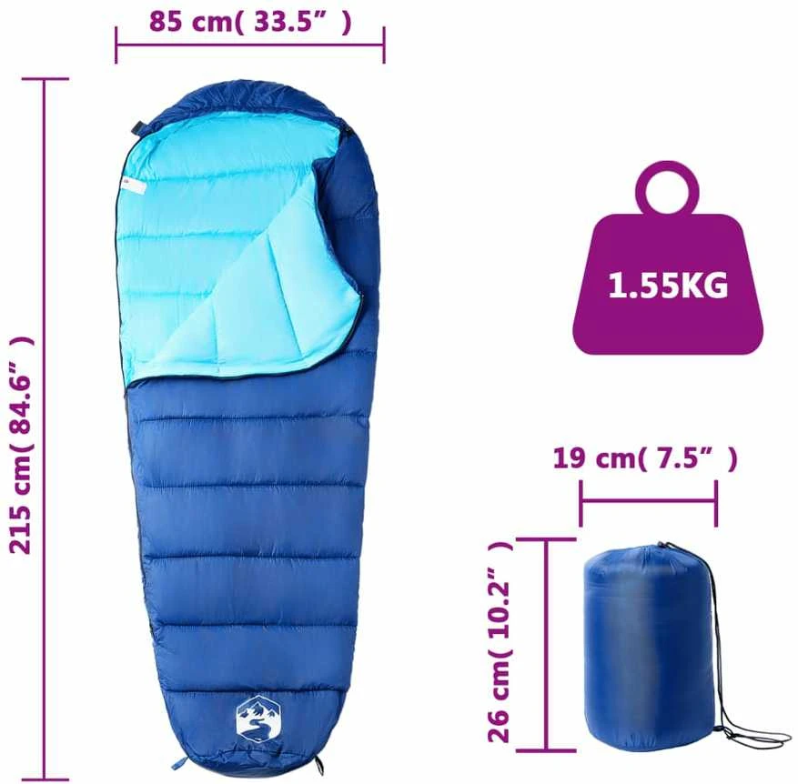 Mumijos formos miegmaišis suaugusiems stovyklavimui, 3 sezonams
