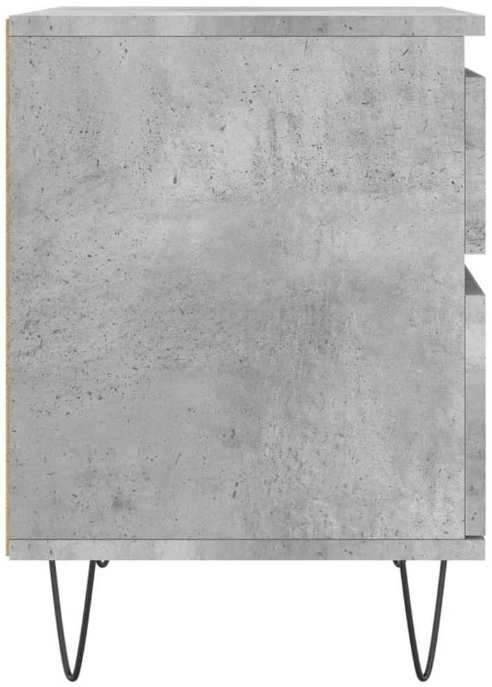 Naktinė spintelė, betono pilka, 40x35x50cm, apdirbta mediena