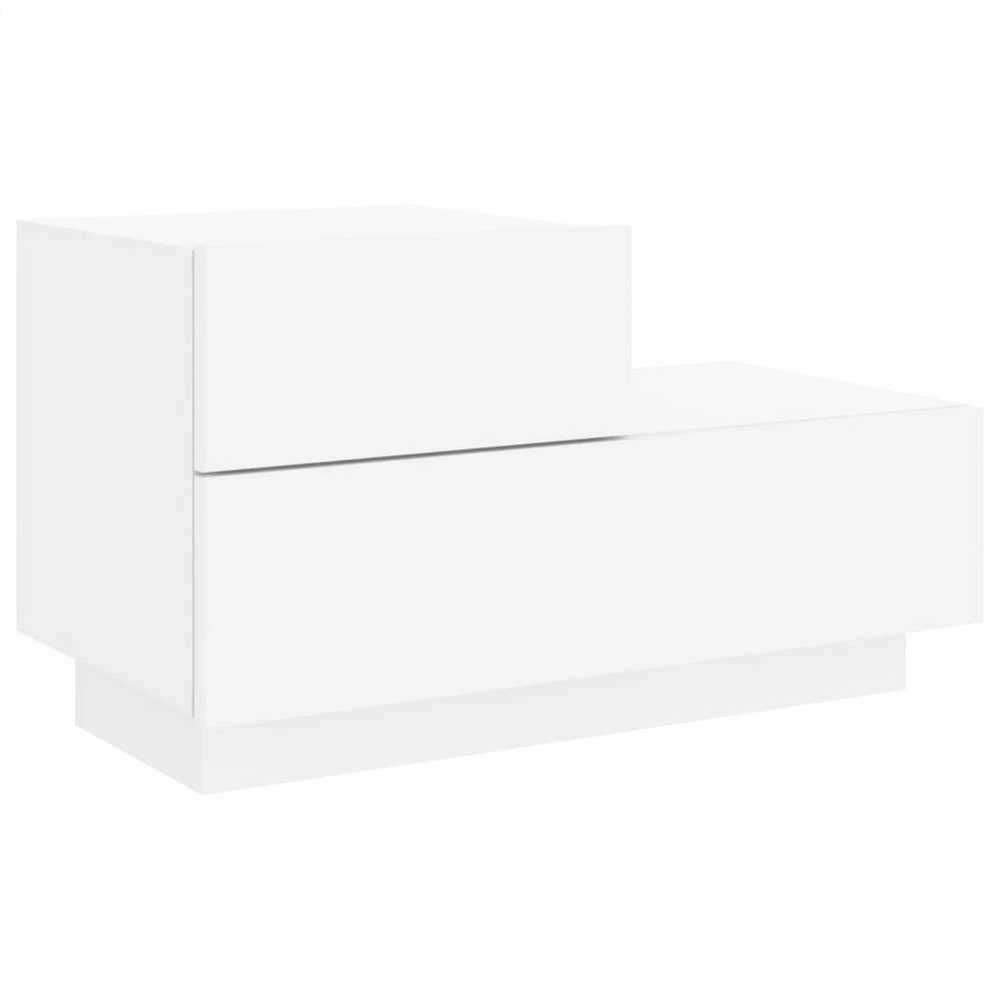 Naktinė spintelė su LED lemputėmis, balta, 70x36x40,5cm