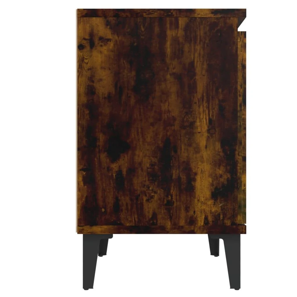 Naktinė spintelė su metalinėmis kojelėmis, ąžuolo, 40x30x50cm