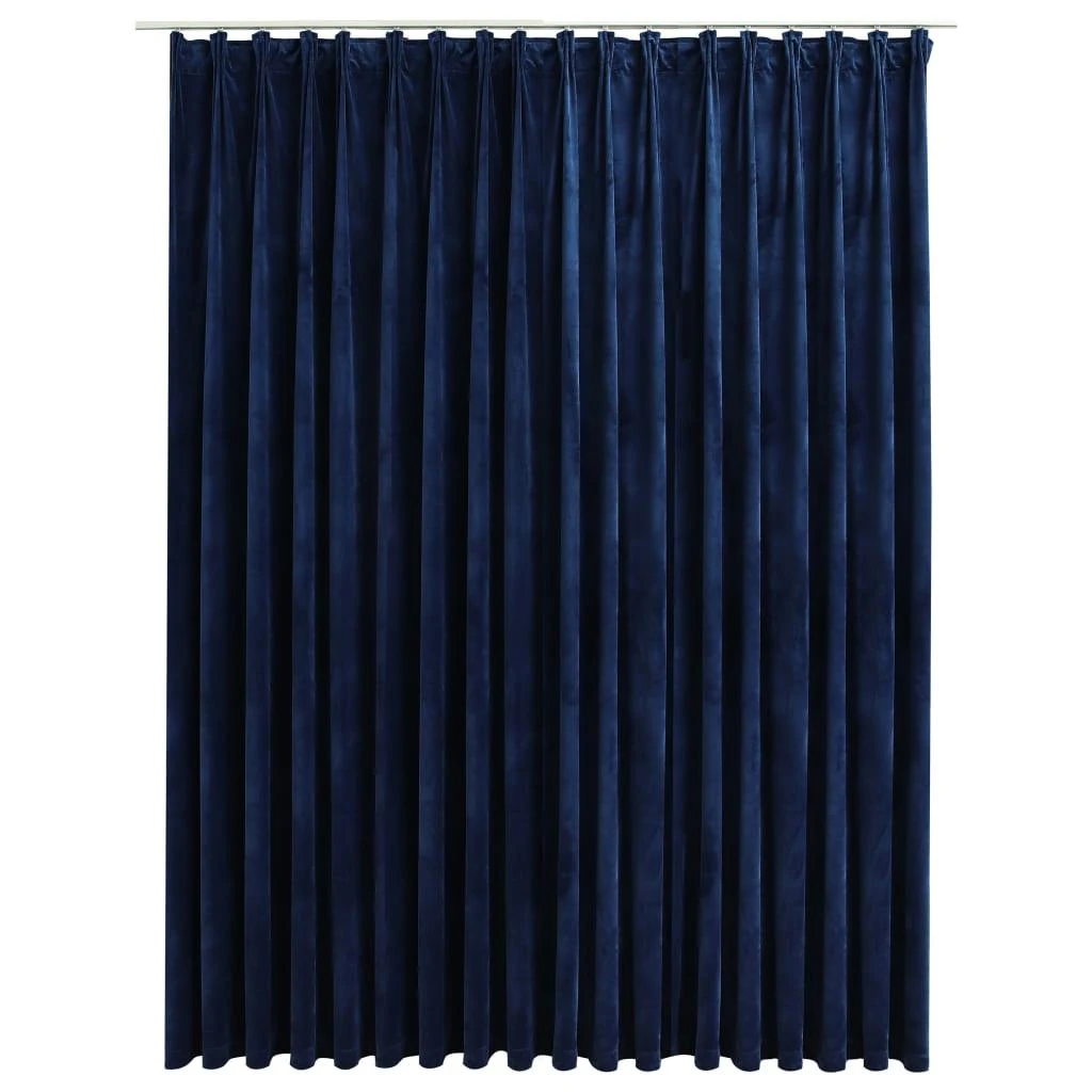 Naktinė užuolaida su kabliukais, mėlyna, 290x245cm, aksomas
