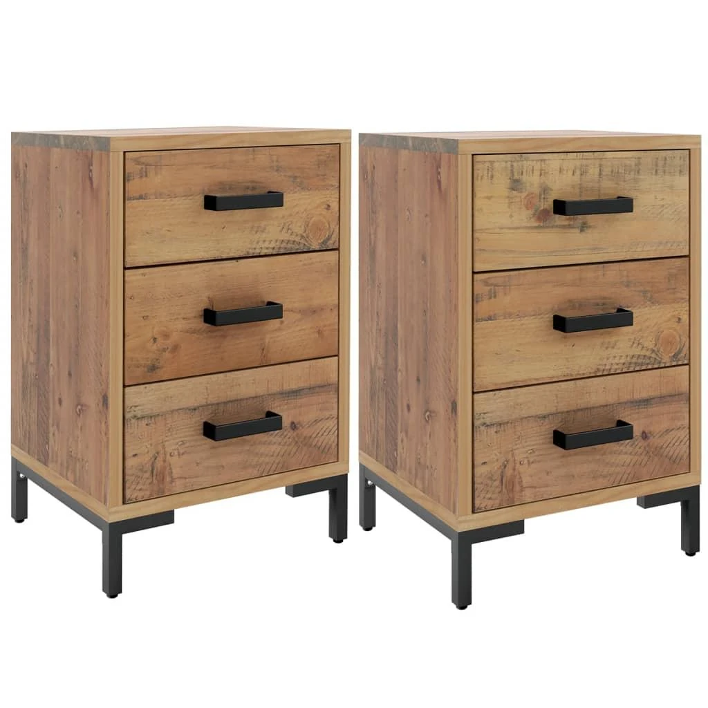 Naktinės spintelės, 2vnt., 40x30x55cm, pušies medienos masyvas