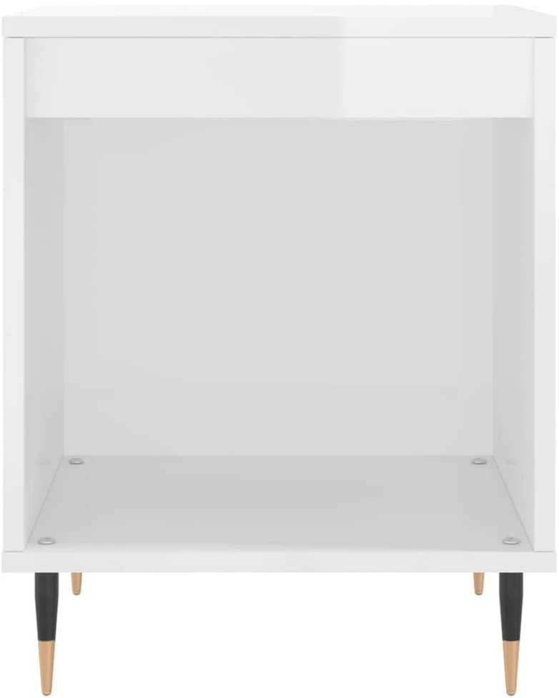 Naktinės spintelės, 2vnt., baltos, 40x35x50cm, apdirbta mediena