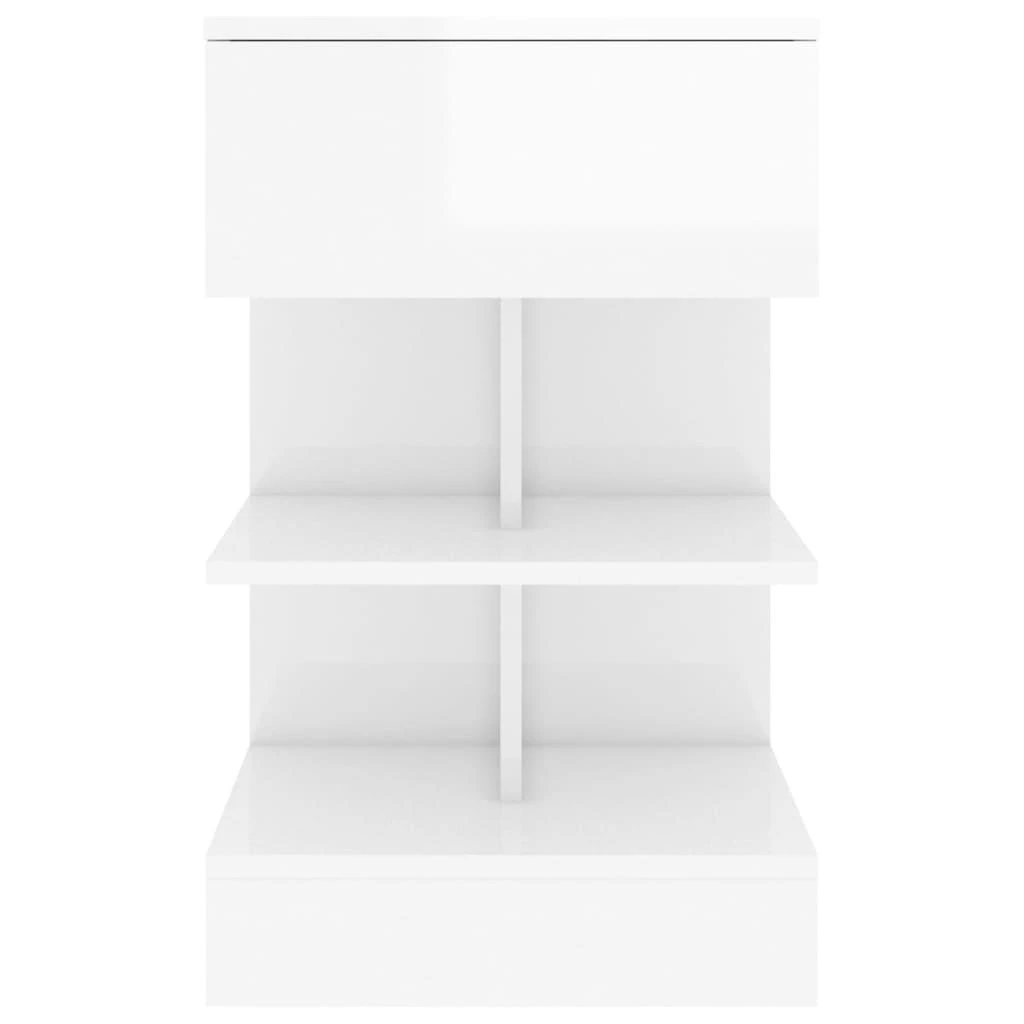 Naktinės spintelės, 2vnt., baltos, 40x35x65cm, MDP, blizgios