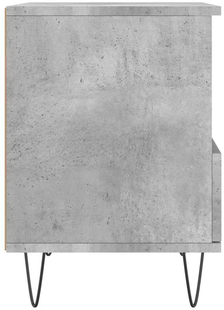 Naktinės spintelės, 2vnt., betono pilkos, 40x35x50cm, mediena