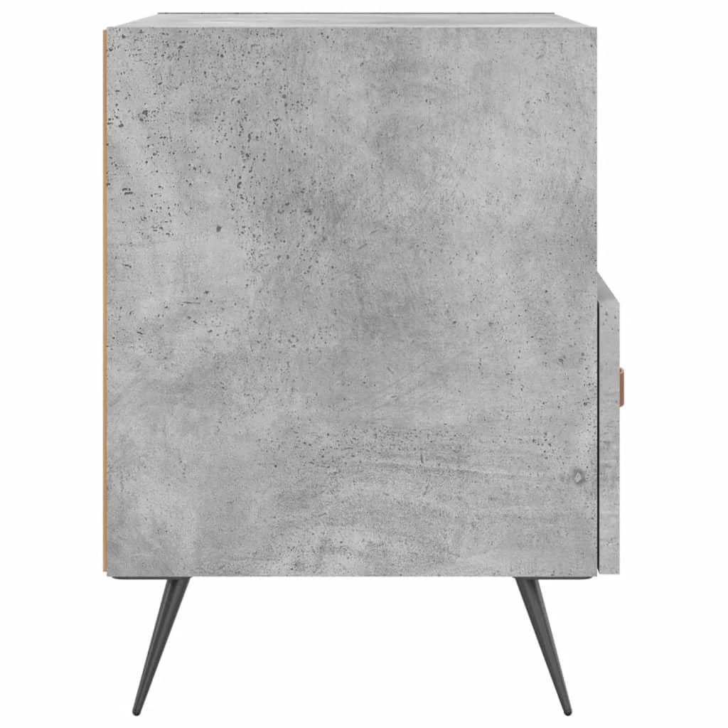 Naktinės spintelės, 2vnt., betono pilkos, 40x35x47,5cm, mediena