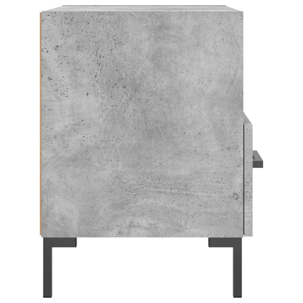 Naktinės spintelės, 2vnt., betono pilkos, 40x35x47,5cm, mediena