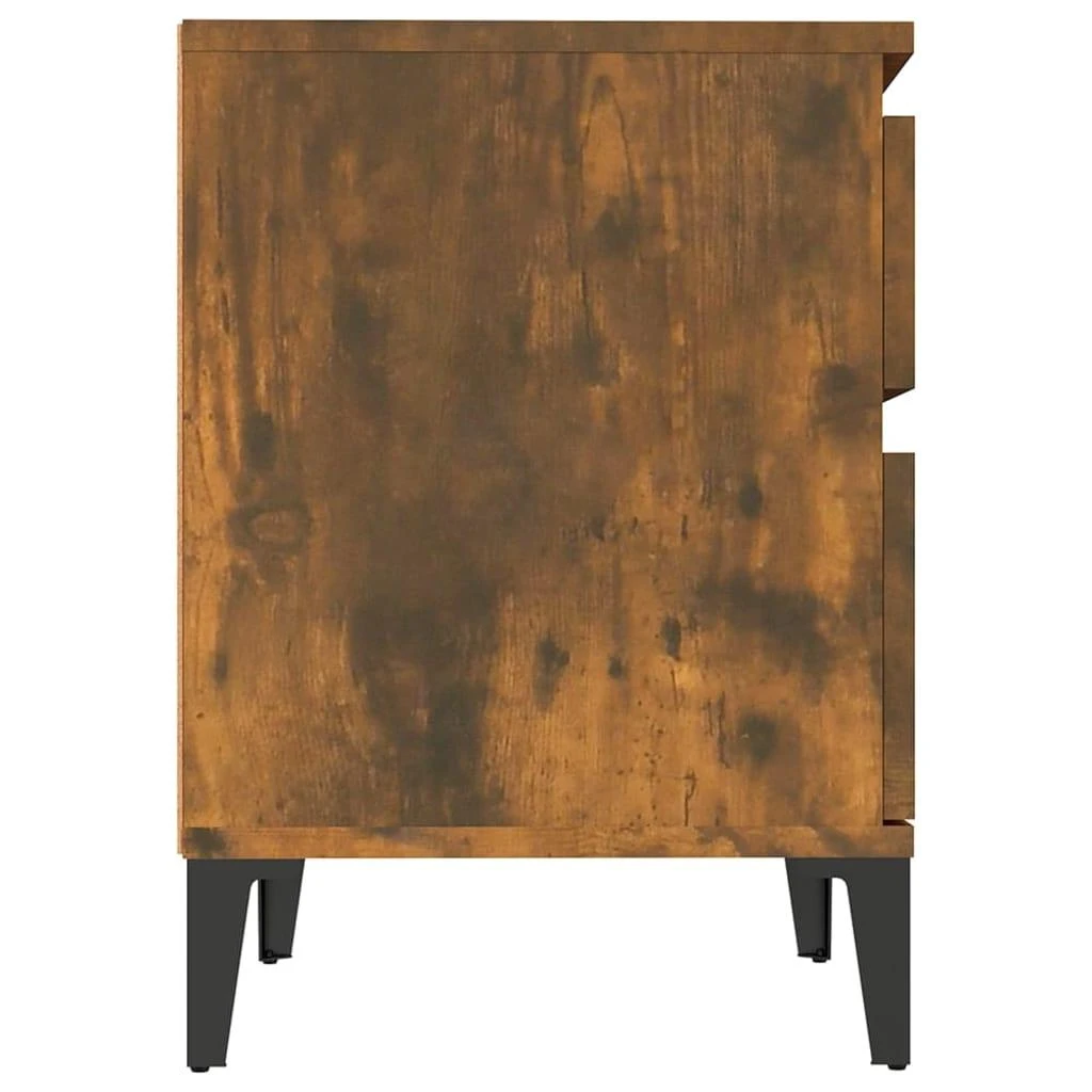 Naktinės spintelės, 2vnt., dūminio ąžuolo spalvos, 40x35x50cm