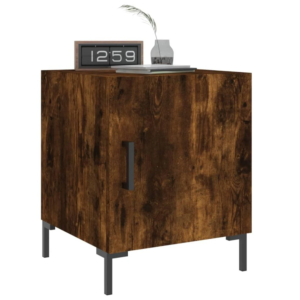 Naktinės spintelės, 2vnt., dūminio ąžuolo, 40x40x50cm, mediena