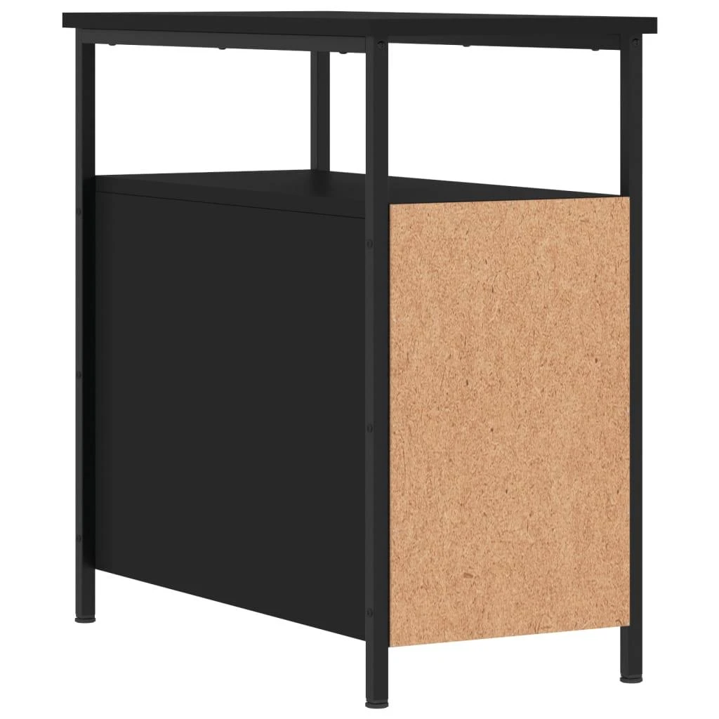 Naktinės spintelės, 2vnt., juodos, 30x60x60cm, apdirbta mediena