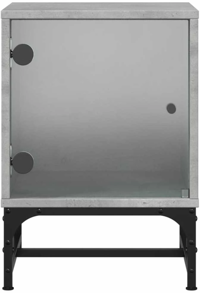 Naktinės spintelės su durelėmis, 2vnt., betono, 35x37x50cm