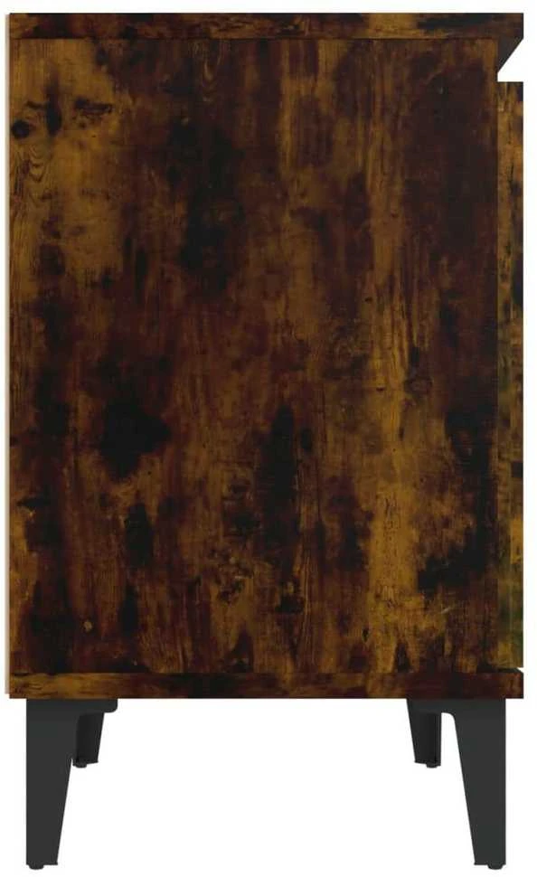 Naktinės spintelės su metalinėmis kojomis, dūminės, 40x30x50cm