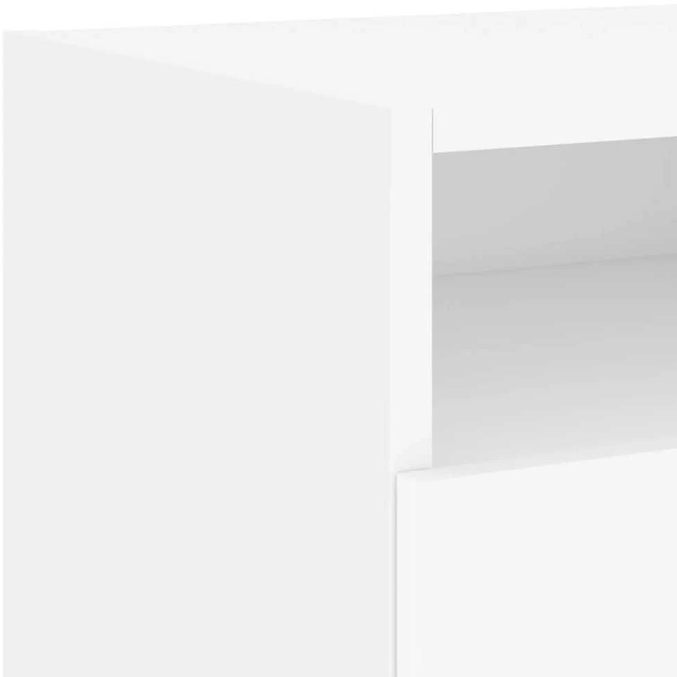 Naktinės spintelės su LED, 2vnt., baltos, 40x39x37cm