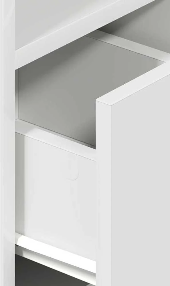 Naktinės spintelės su stalčiais, 2vnt., baltos, 25x31x66cm