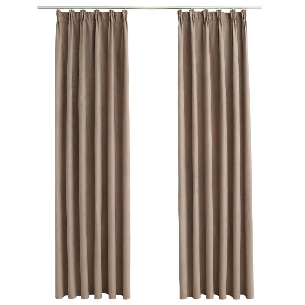 Naktinės užuolaidos su kabliukais, 2vnt., taupe, 140x175cm