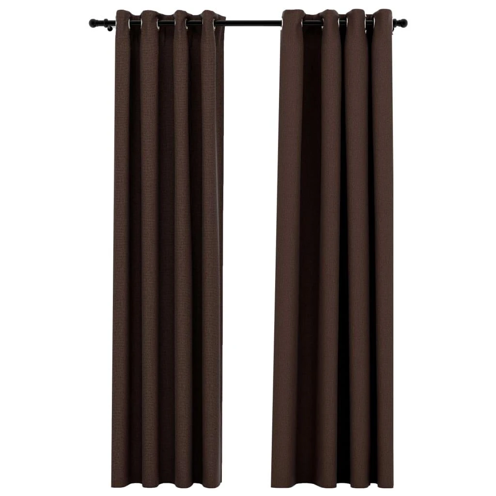 Naktinės užuolaidos su kilputėmis, 2vnt., taupe, 140x225cm