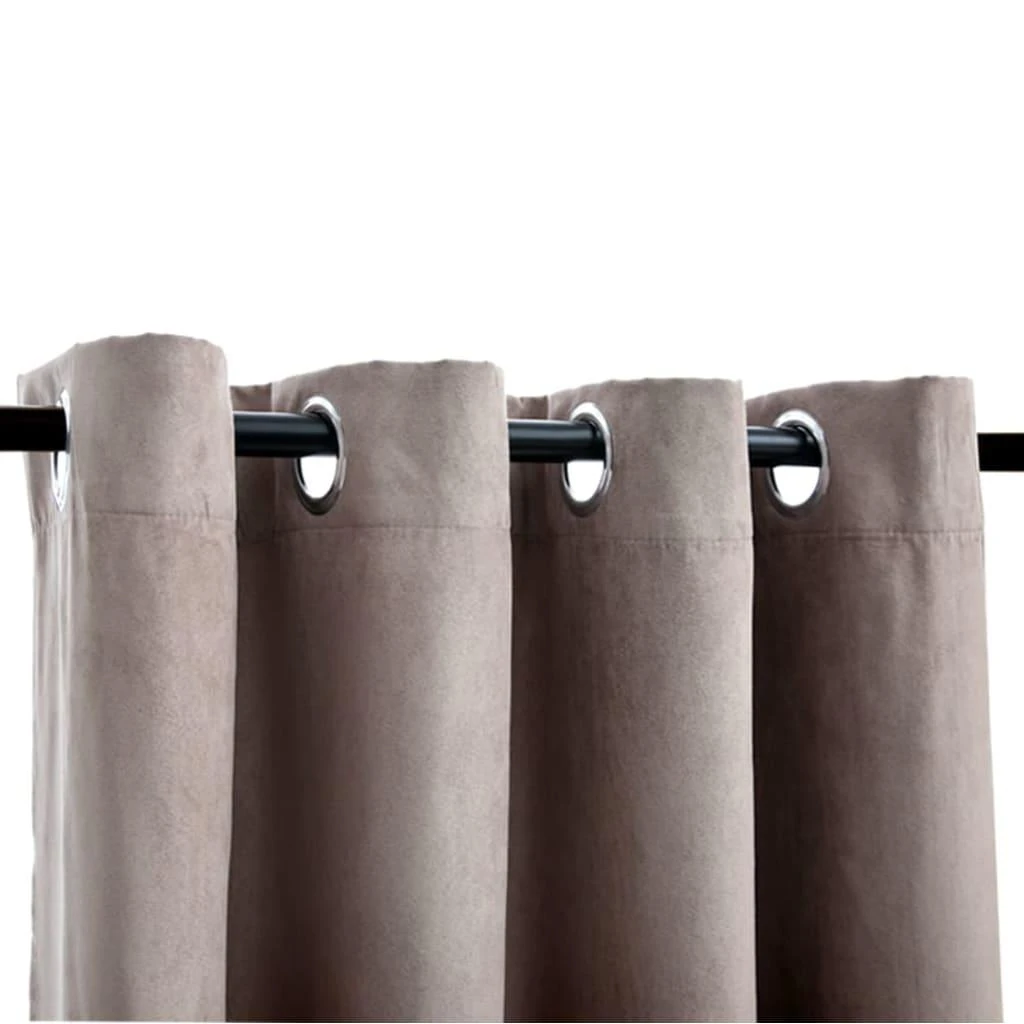Naktinės užuolaidos su žiedais, 2vnt., taupe spalvos, 140x175cm