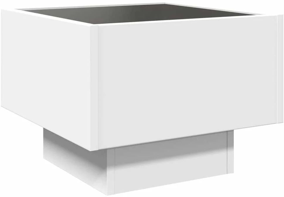 Naktinis staliukas su Infinity LED, baltas, 40x40x30cm