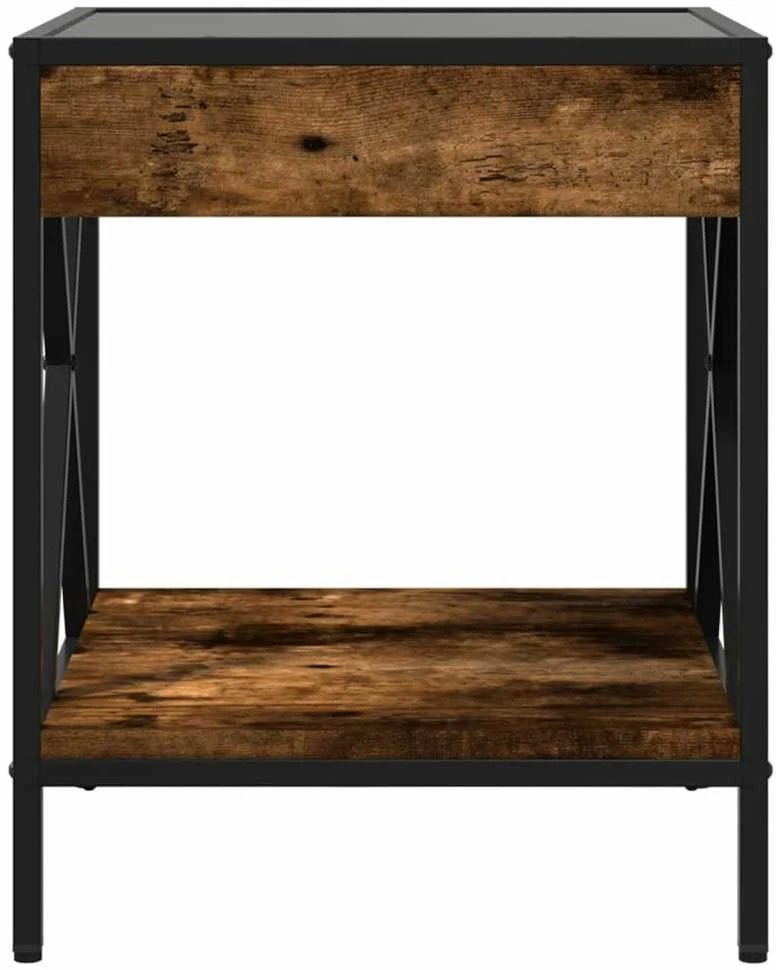 Naktinis staliukas su Infinity LED, dūminio ąžuolo, 40x40x49cm