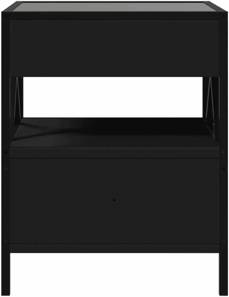 Naktinis staliukas su Infinity LED, juodas, 40x40x51cm