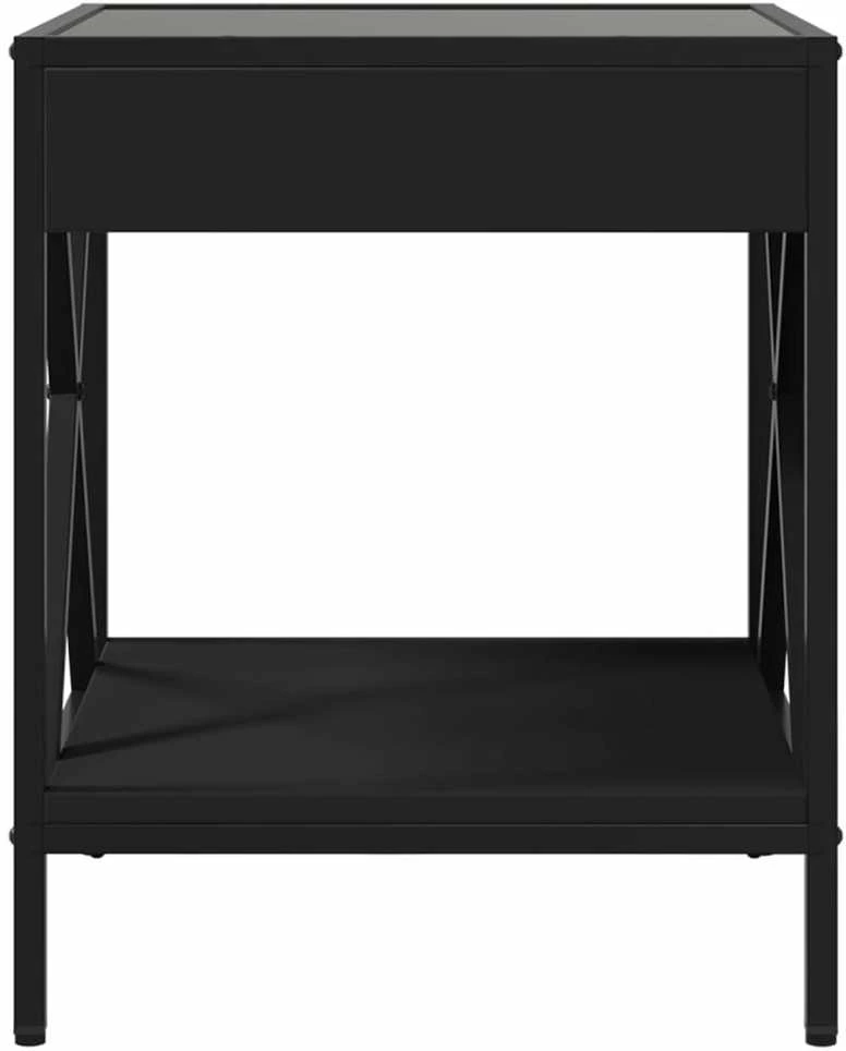 Naktinis staliukas su Infinity LED, juodas, 40x40x49cm