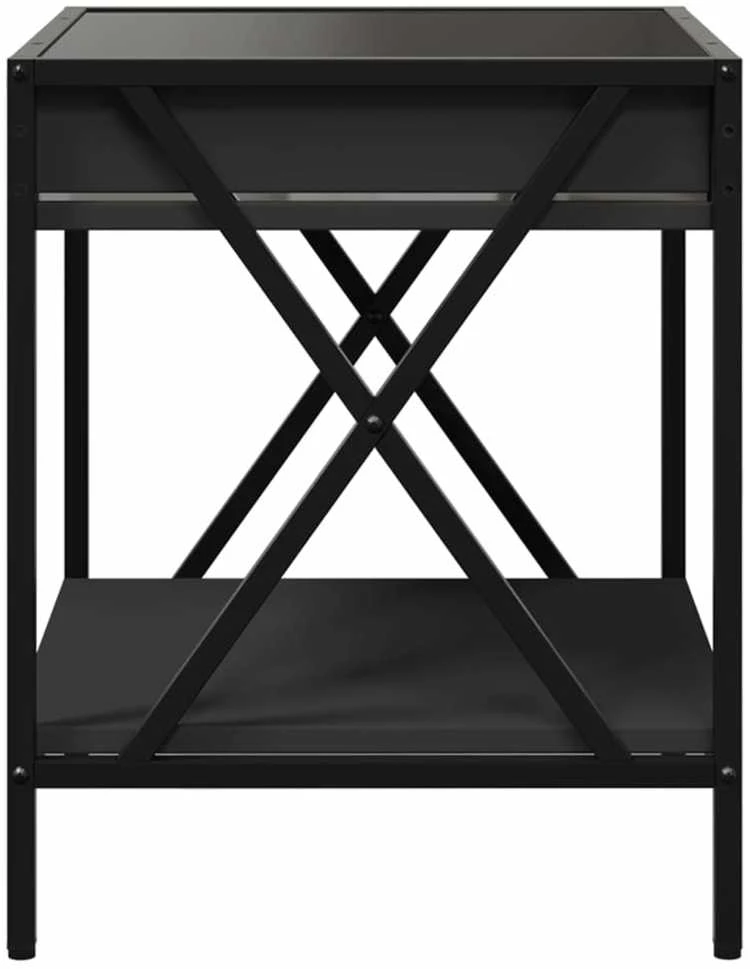 Naktinis staliukas su Infinity LED, juodas, 40x40x49cm