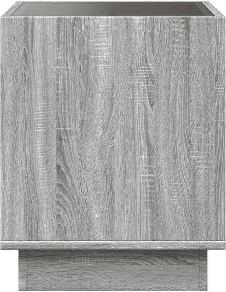Naktinis staliukas su Infinity LED, pilkas ąžuolo, 40x40x50cm
