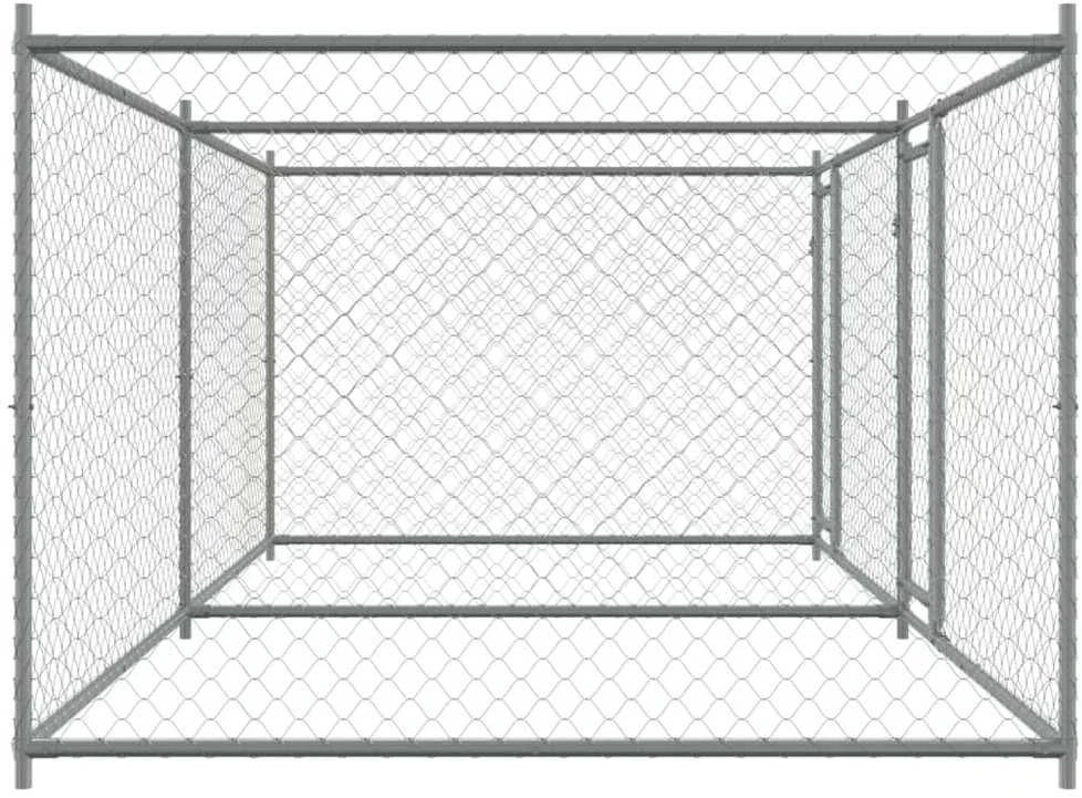 Narvas šunims su durimis, pilkas, 4x2x1,5m, plienas