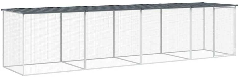 Narvas viščiukams su stogu, antracito, 403x98x90cm, plienas
