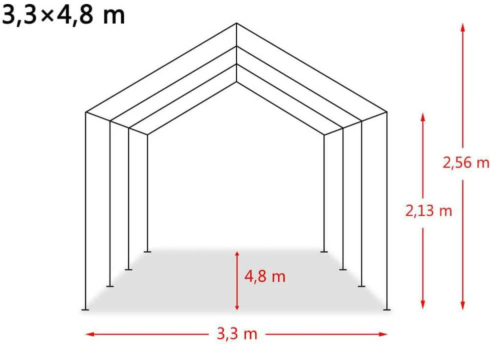 Nuimama palapinė gyvuliams, tamsiai žalia, 3,3x4,8m, PVC