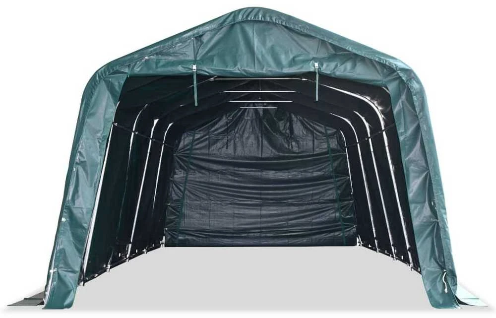 Nuimama palapinė gyvuliams, tamsiai žalia, 3,3x8m, PVC, 550g/m²