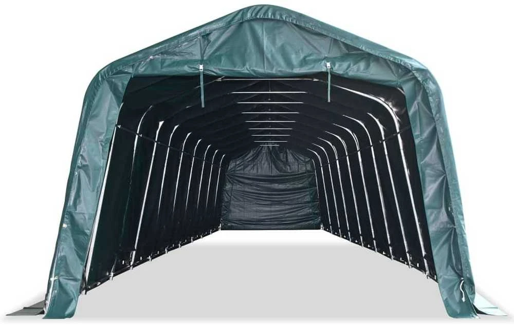 Nuimama palapinė gyvuliams, žalia, 3,3x16m, PVC, 550g/m²