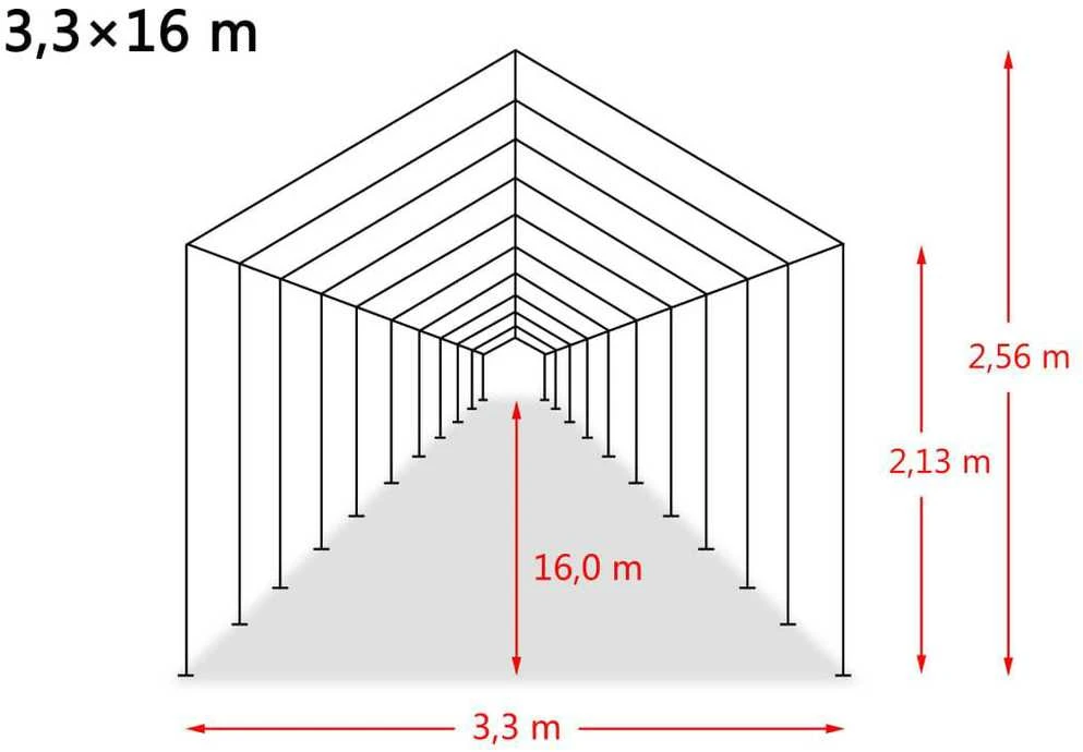 Nuimama palapinė gyvuliams, žalia, 3,3x16m, PVC, 550g/m²