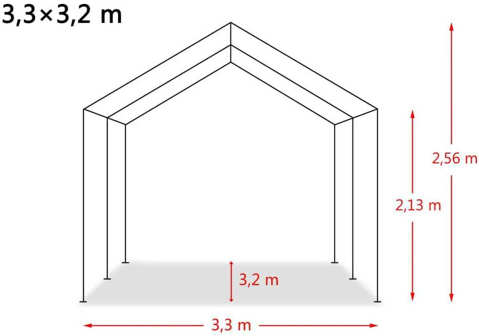 Nuimama palapinė gyvuliams, žalia, 3,3x3,2m, PVC, 550g/m²
