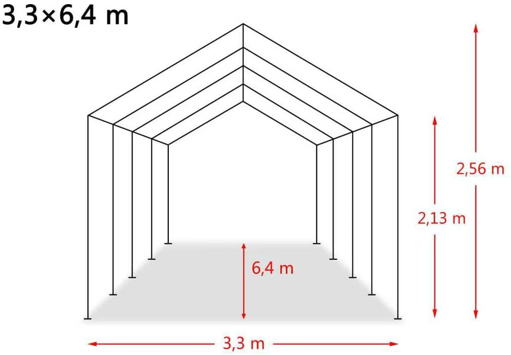 Nuimama palapinė gyvuliams, žalia, 3,3x6,4m, PVC, 550g/m²