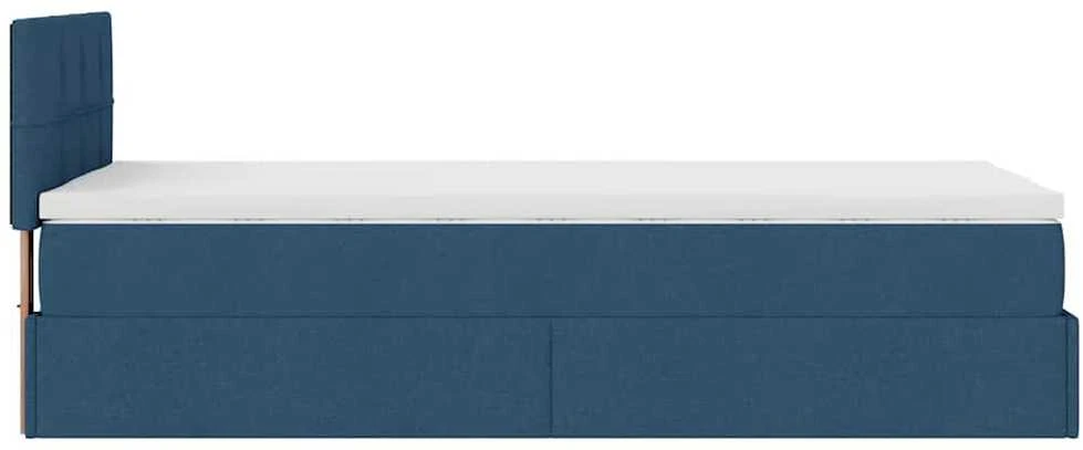 Osmanų lova su čiužiniu ir LED lemputėmis Mėlynas 90x200 cm