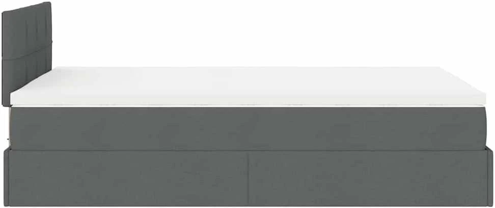Osmanų lova su čiužiniu ir LED tamsiai pilkas 120x190cm audinys