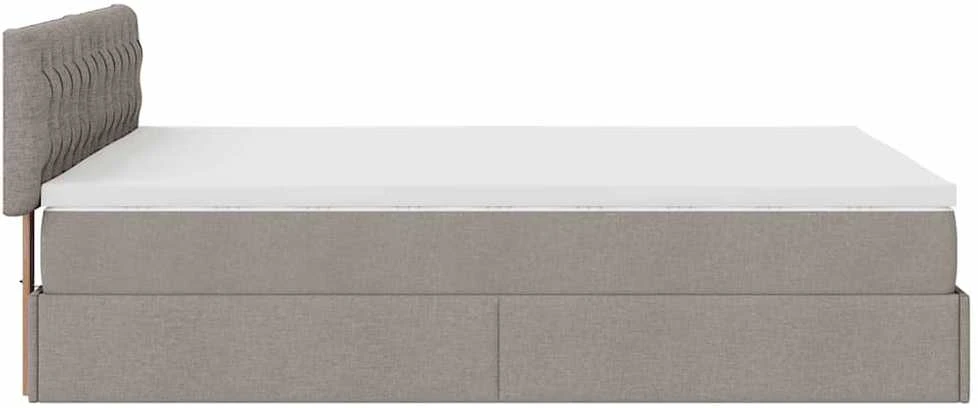 Osmanų lova su čiužiniu ir LED lemputėmis Taupe 140x200 cm