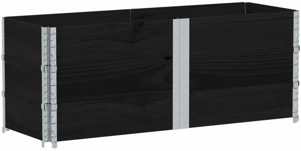 Padėklų apvadai, 3vnt., juodi, 150x50cm, pušies masyvas
