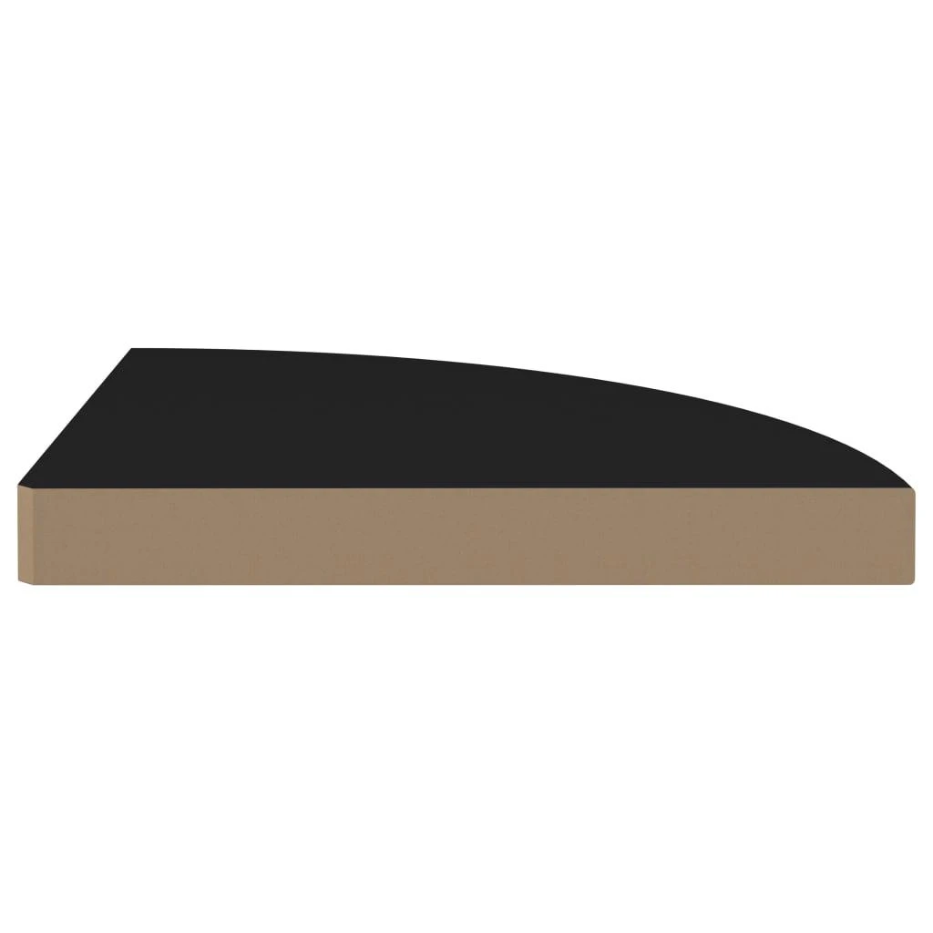 Pakabinama kampinė lentyna, juodos spalvos, 35x35x3,8cm, MDF