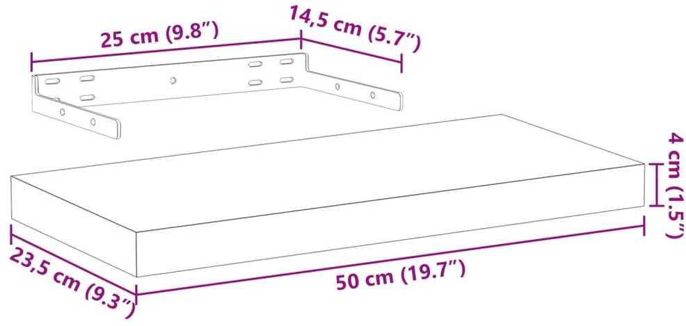 Pakabinama lentyna, 50x23,5x4cm, apdirbta mediena