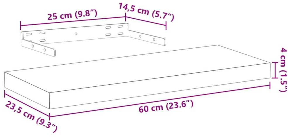 Pakabinama lentyna, 60x23,5x4cm, apdirbta mediena