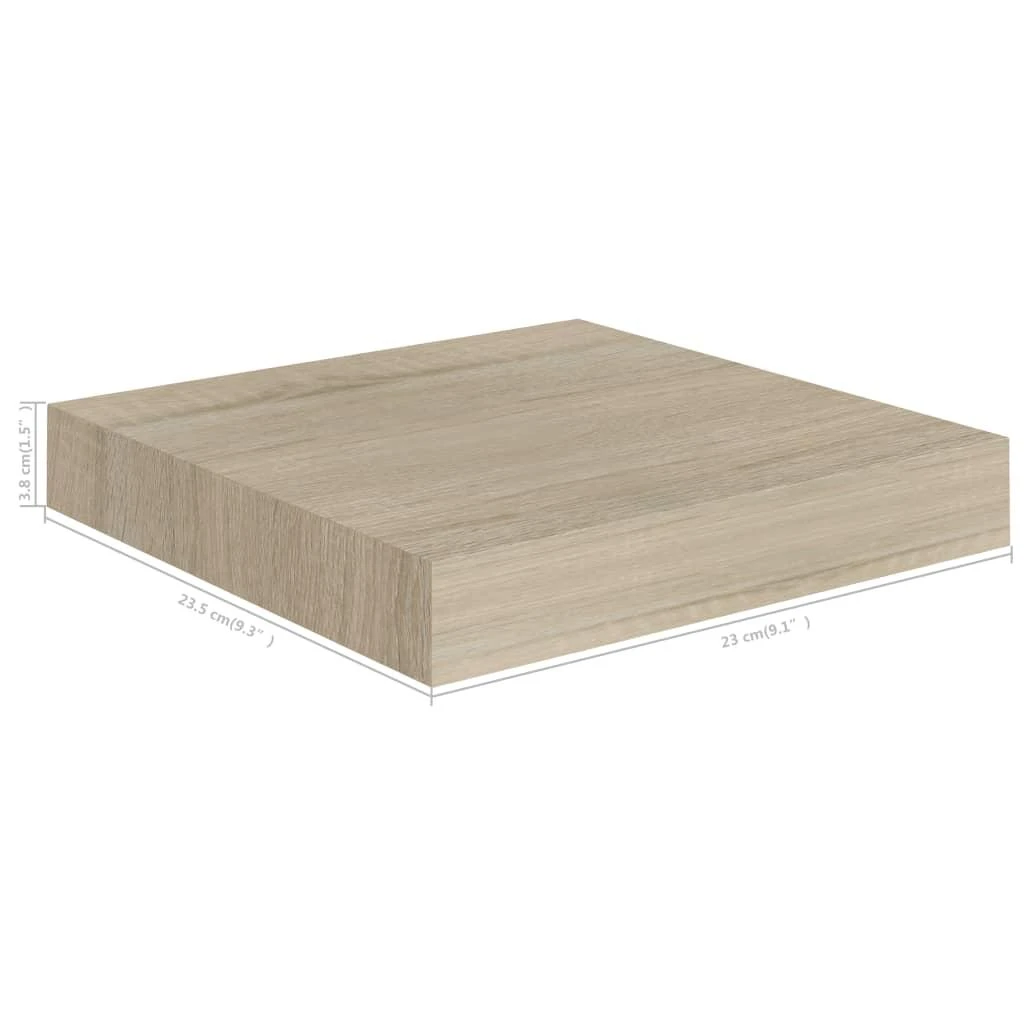 Pakabinama sieninė lentyna, ąžuolo spalvos, 23x23,5x3,8cm, MDF