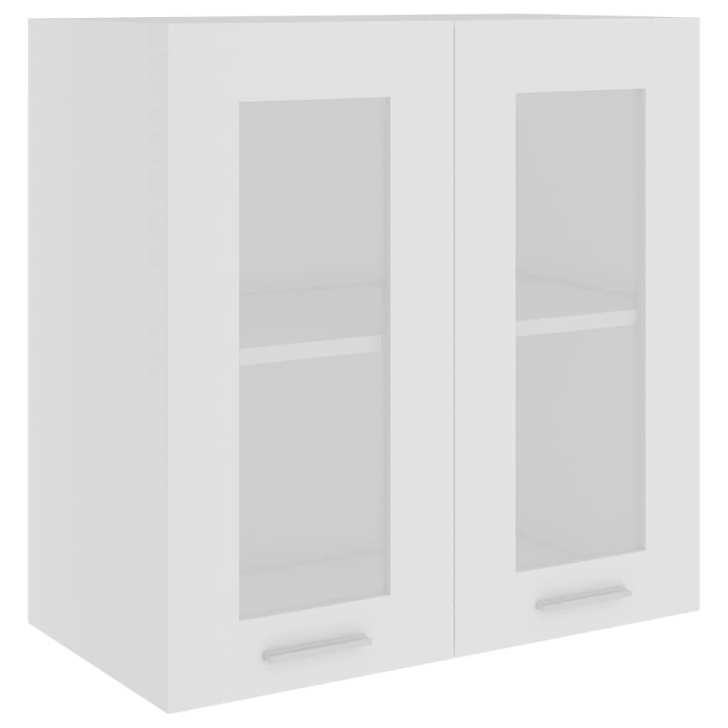 Pakabinama stiklinė spintelė, balta, 60x31x60cm, mediena