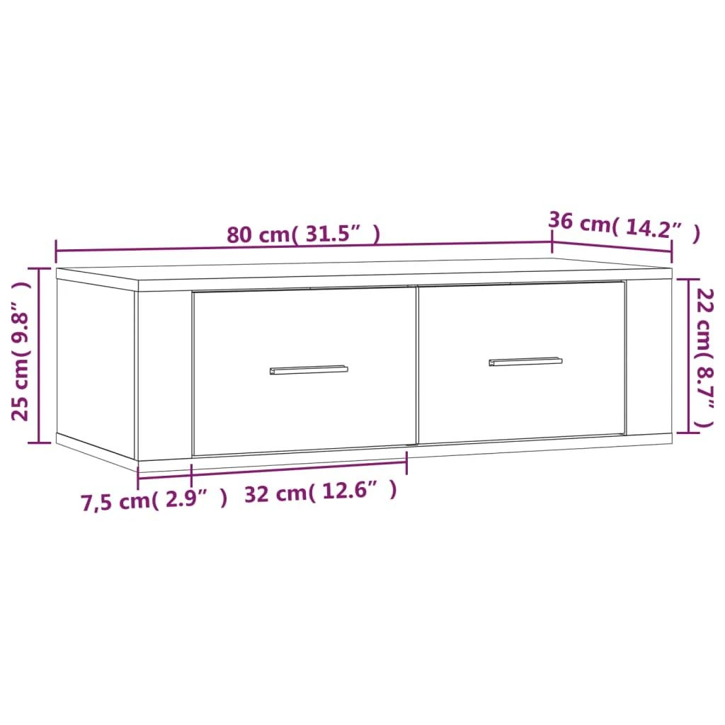 TV staliukas Pakabinama TV spintelė, betono pilka, 80x36x25cm, mediena