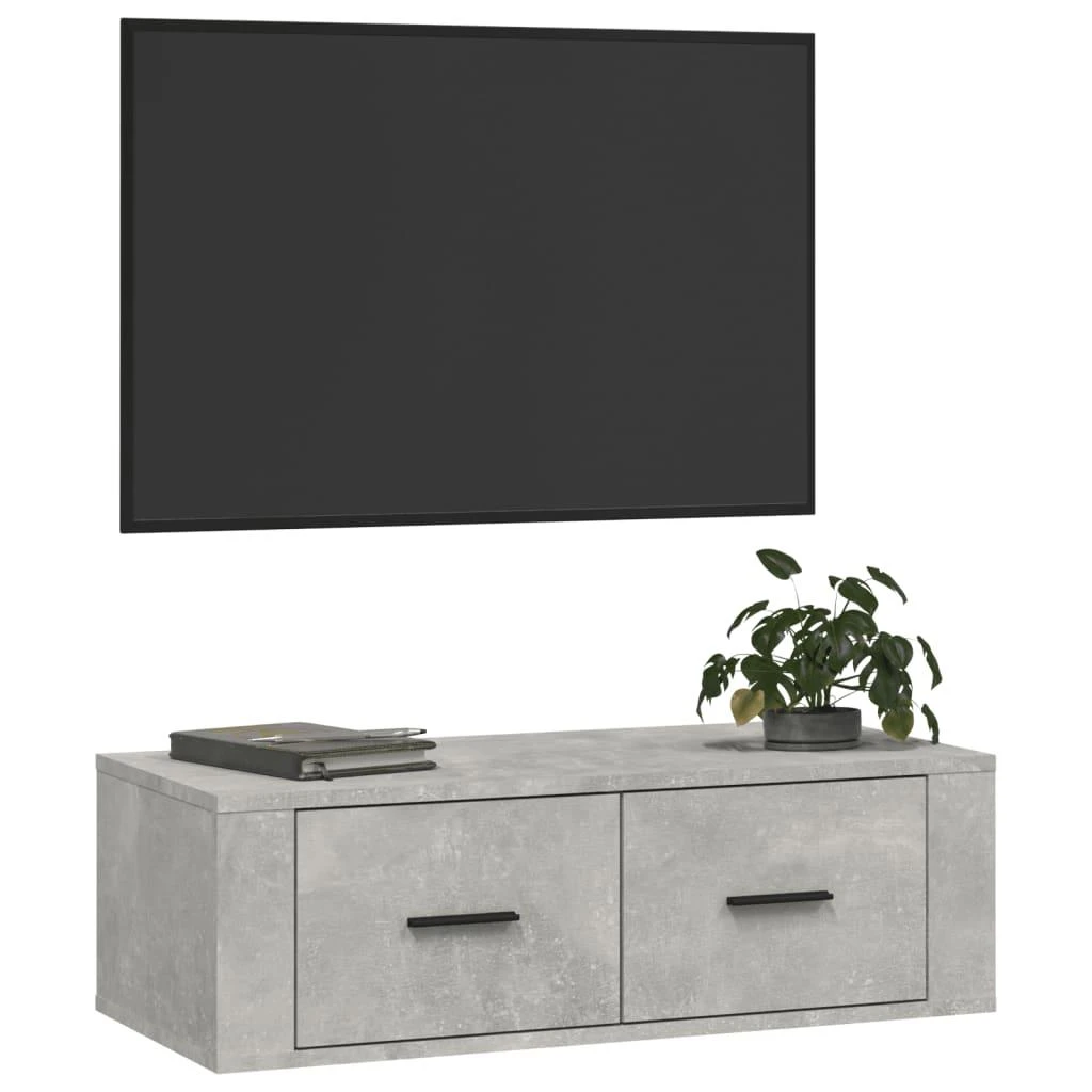 TV staliukas Pakabinama TV spintelė, betono pilka, 80x36x25cm, mediena