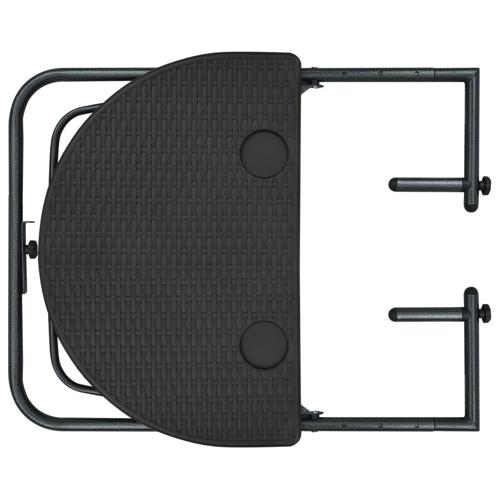 Pakabinamas balkono stalas, rudas, 60x64x83,5cm, plastikas
